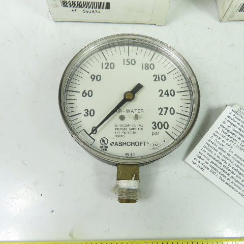 Ashcroft 5WJ63 0-300PSI Air Water Pressure Guage 1/4" NPT Lot Of 6