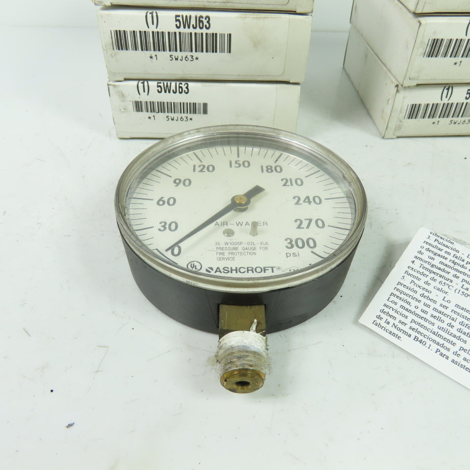 Ashcroft 5WJ63 0-300PSI Air Water Pressure Guage 1/4" NPT Lot Of 6