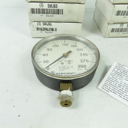 Ashcroft 5WJ63 0-300PSI Air Water Pressure Guage 1/4" NPT Lot Of 6