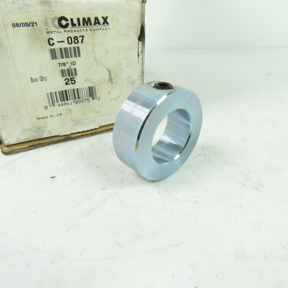 Climax C-087 7/8" ID Set Screw Collar Lot Of 12