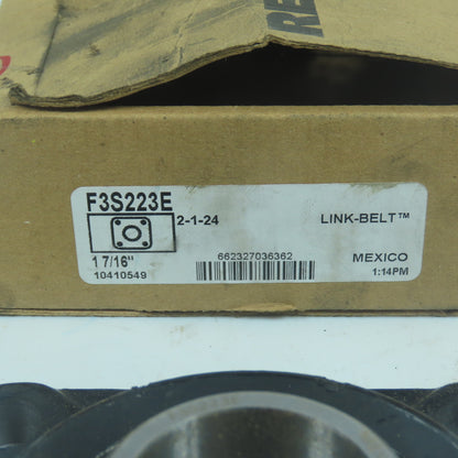 Rexnord F3S223E Link-Belt 4-Bolt Flange Mount Ball Bearing Unit 1-7/16" Bore