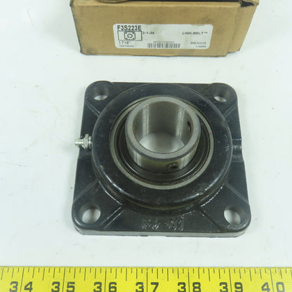 Rexnord F3S223E Link-Belt 4-Bolt Flange Mount Ball Bearing Unit 1-7/16" Bore