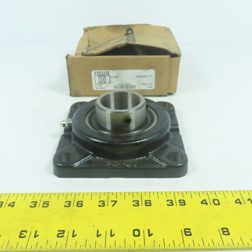 Rexnord F3S223E Link-Belt 4-Bolt Flange Mount Ball Bearing Unit 1-7/16" Bore