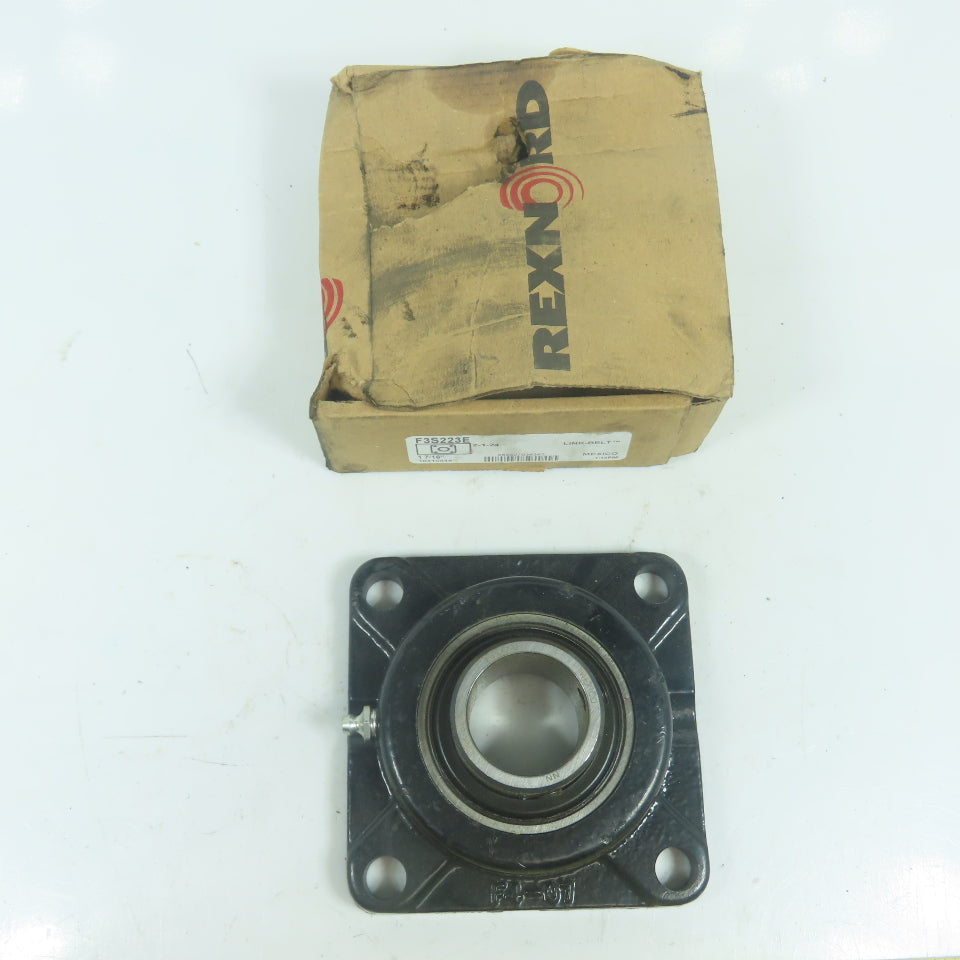 Rexnord F3S223E Link-Belt 4-Bolt Flange Mount Ball Bearing Unit 1-7/16" Bore