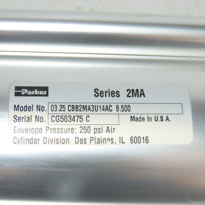 Parker 03.25 CBB2MA3U14AC Double Acting Pneumatic Cylinder 3.25" Bore 8.5"Stroke