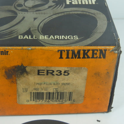 Timken Fafnir ER35 Wide Inner Ring Setscrew Locking Ball Bearings 2-3/16" Bore