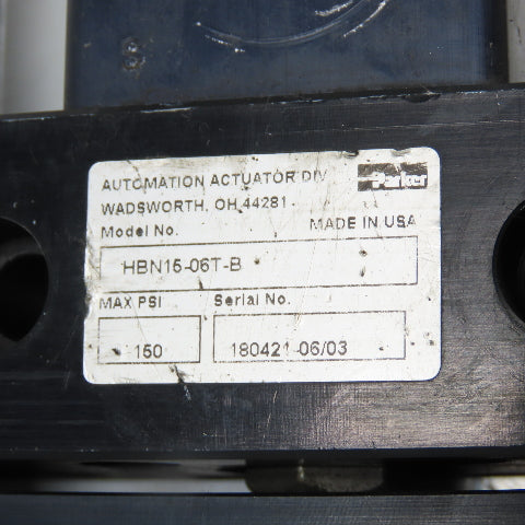 Parker HBN15-06T-B Pneumatic Guided Cylinder Slide 1.52" Bore 6" Stroke