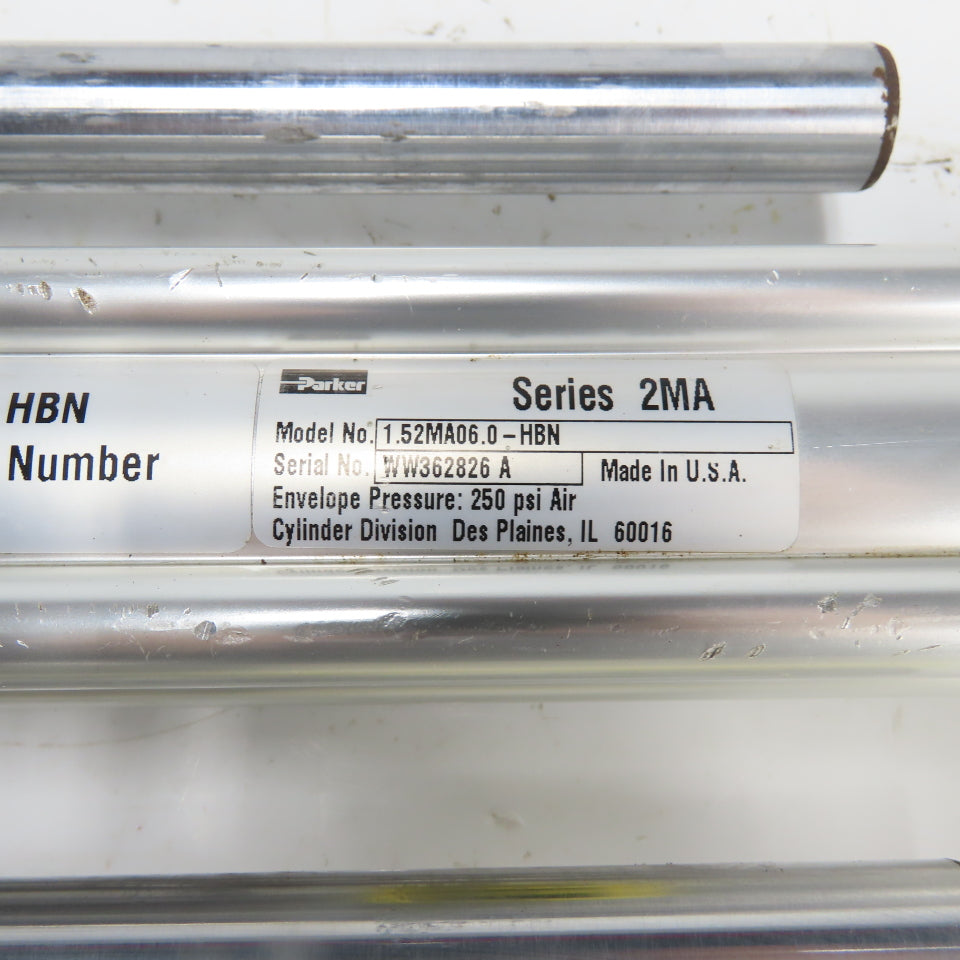 Parker HBN15-06T-B Pneumatic Guided Cylinder Slide 1.52" Bore 6" Stroke