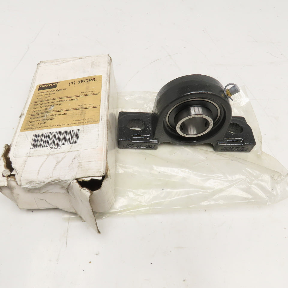 Dayton 3FCP6 1-3/16" Bore 2 Bolt Mounted Pillow Block Bearing