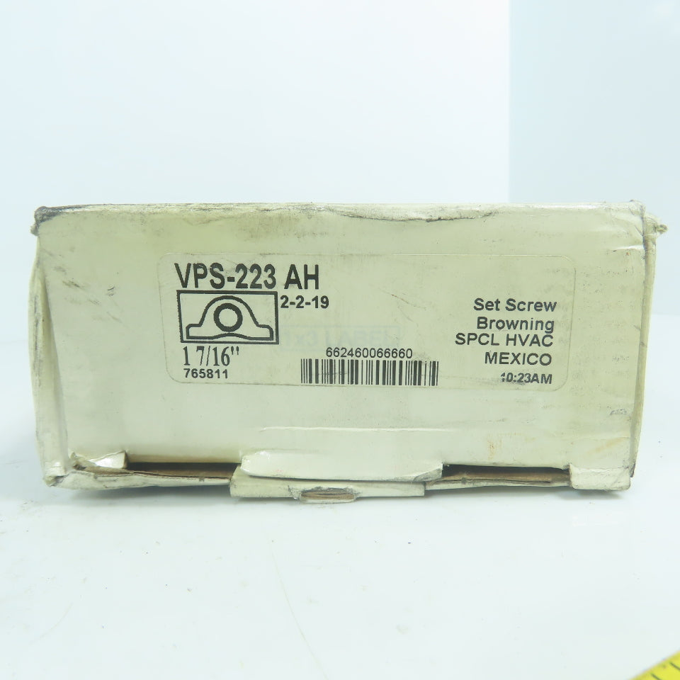 Browning VPS-223 AH 2-Bolt Pillow Block Mounted Ball Bearing 1-7/16" Bore