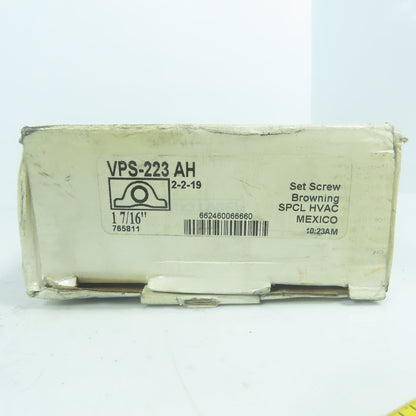 Browning VPS-223 AH 2-Bolt Pillow Block Mounted Ball Bearing 1-7/16" Bore