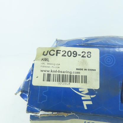 KML UCF209-28 4-Bolt Flange Mounted Ball Bearing 1-3/4" Bore