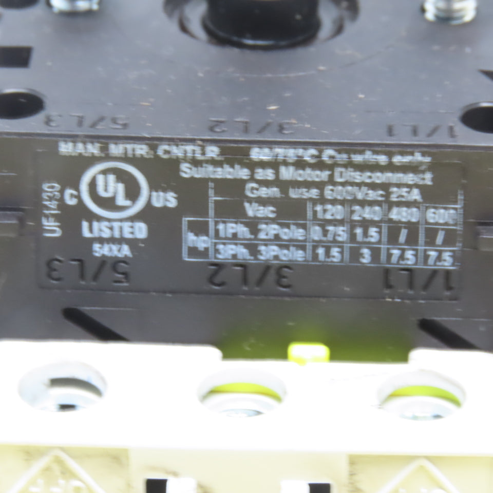 BASCO 222 102 0172001 Electric Switch Disconnector W/Operator 3Pole 7.5HP 600V