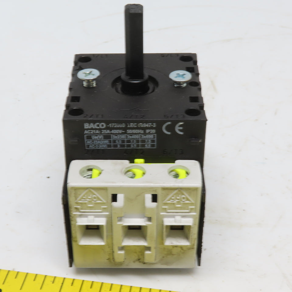 BASCO 222 102 0172001 Electric Switch Disconnector W/Operator 3Pole 7.5HP 600V