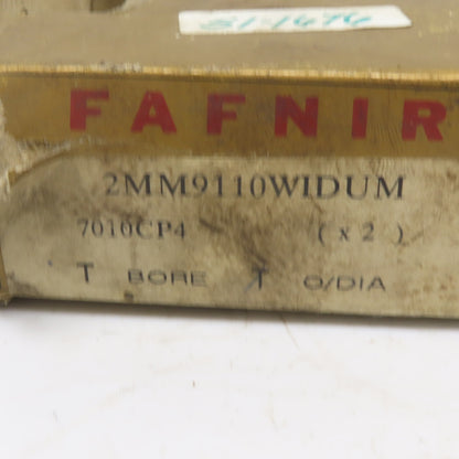Fafnir 2MM9110WIDUM Super Precision Angular Contact Bearing 50x80x16mm Lot of 2