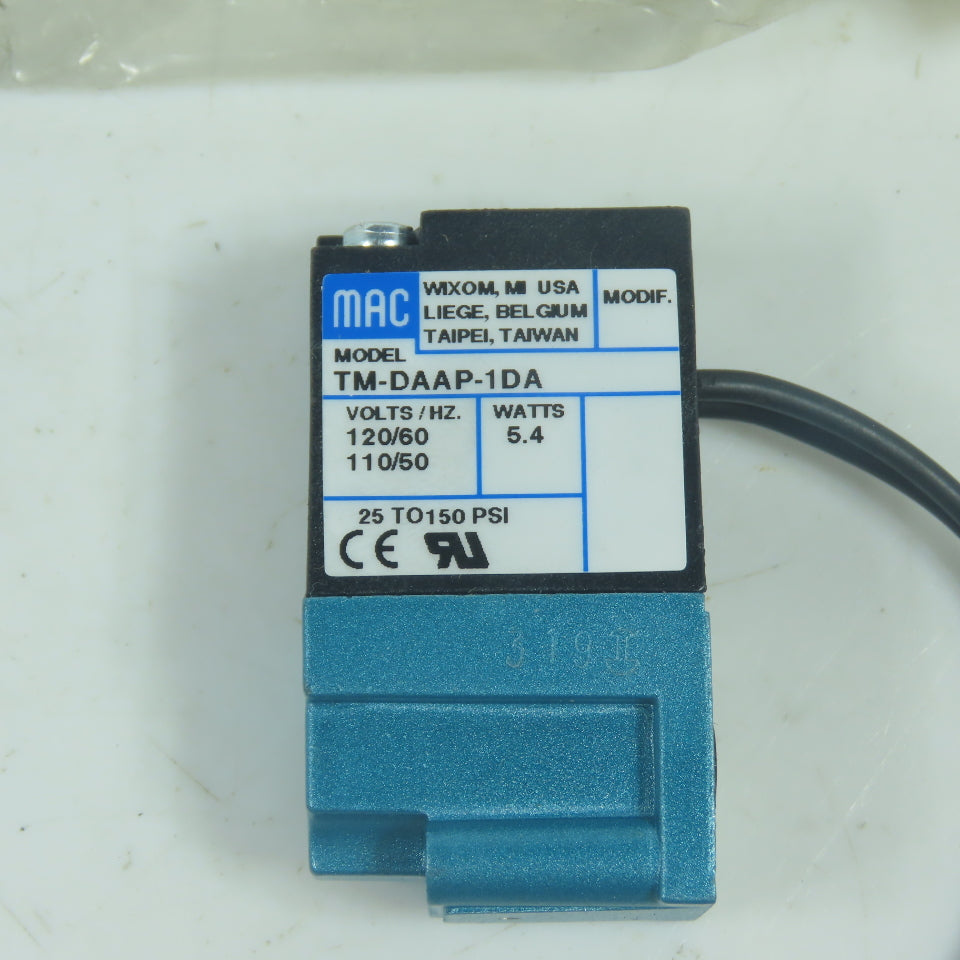 MAC TM-DAAP-1DA Pneumatic Solenoid Valve 25-150PSI 120V Coil