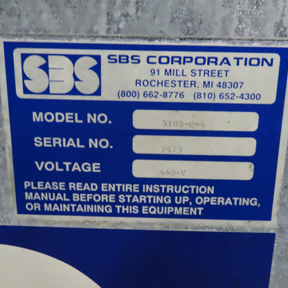 SBS 5105-Q-4 60" x 120" Dual Fan Air Cooled Water Oil Chiller 208-230/460V 3Hp