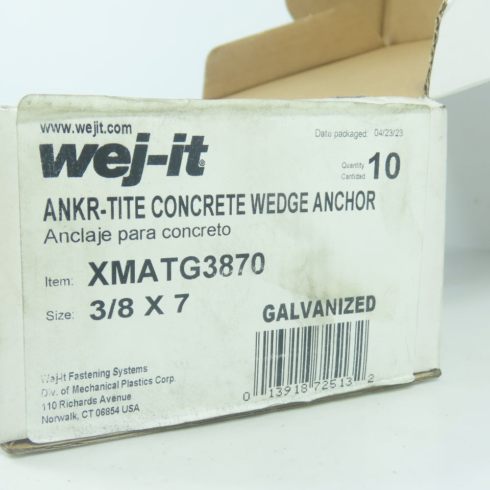 Wej-it ANKR-TITE 3/8 x 7 Concrete Wedge Anchors Lot Of 14