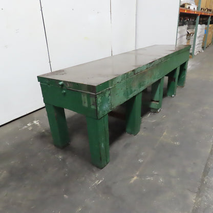 10' x 30" x 2" Cast Iron Web Top w/ Vintage Reclaimed Wood Base Assembly Table