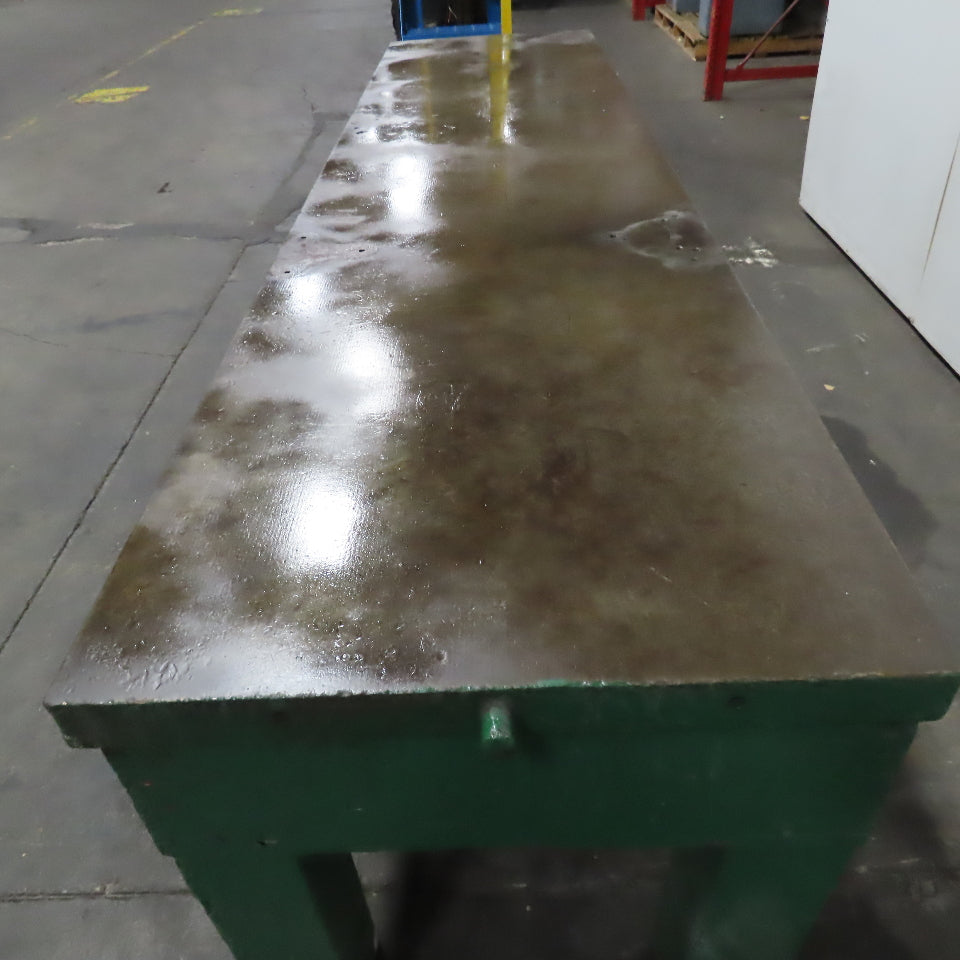 10' x 30" x 2" Cast Iron Web Top w/ Vintage Reclaimed Wood Base Assembly Table