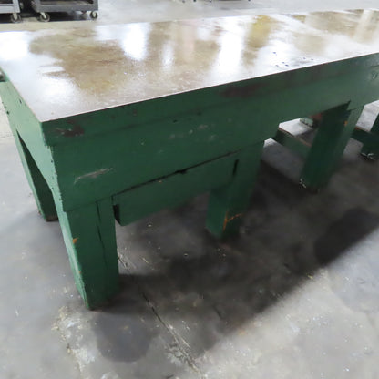10' x 30" x 2" Cast Iron Web Top w/ Vintage Reclaimed Wood Base Assembly Table