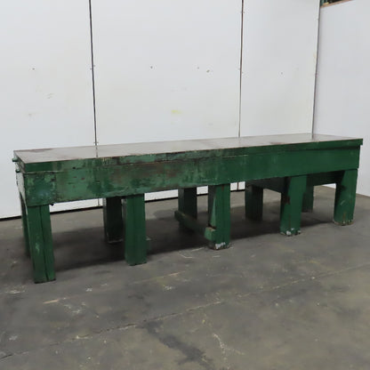 10' x 30" x 2" Cast Iron Web Top w/ Vintage Reclaimed Wood Base Assembly Table
