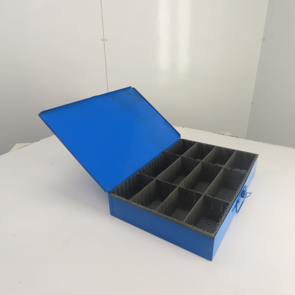 18-1/2" W x 12" Deep x 3-1/4" H Steel Small Parts Storage Box W/ 12 Compartments