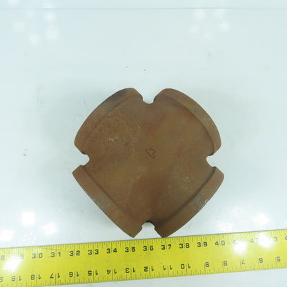 3" Black Pipe NPT Malleable Iron Cross 4-Way Tee Pipe Fitting