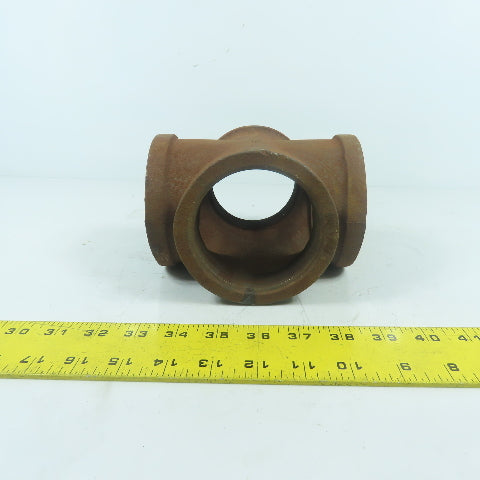 3" Black Pipe NPT Malleable Iron Cross 4-Way Tee Pipe Fitting