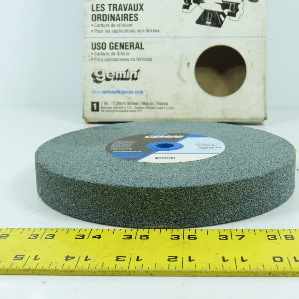Norton 42300 7" x 1" x 1" Gemini Crystolon Med 60 Bench Grinder Wheel