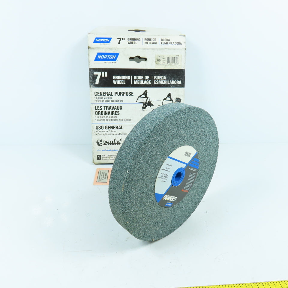 Norton 42300 7" x 1" x 1" Gemini Crystolon Med 60 Bench Grinder Wheel