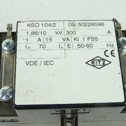 Ritz KSO 104/2 300A - 1A 1.86/10kV 50/60Hz Current Transformer