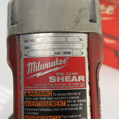 Milwaukee 6852-20 18 GA Corded Metal Shear 120V 0-2850SPM Tested
