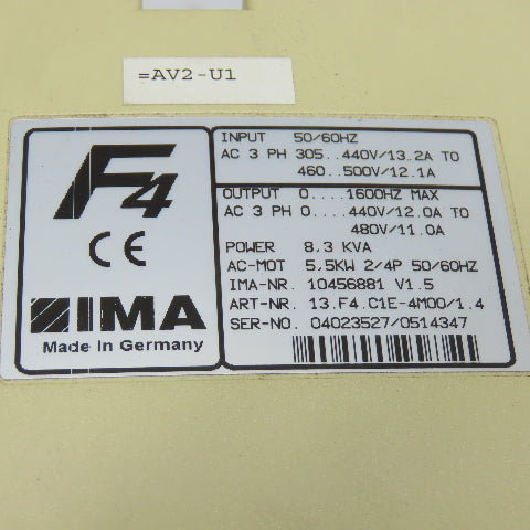 Keb 13.F4.C1E-4M00/1.4 5.5KW Combivert Frequency Converter Drive 3Ph 8.3KVA
