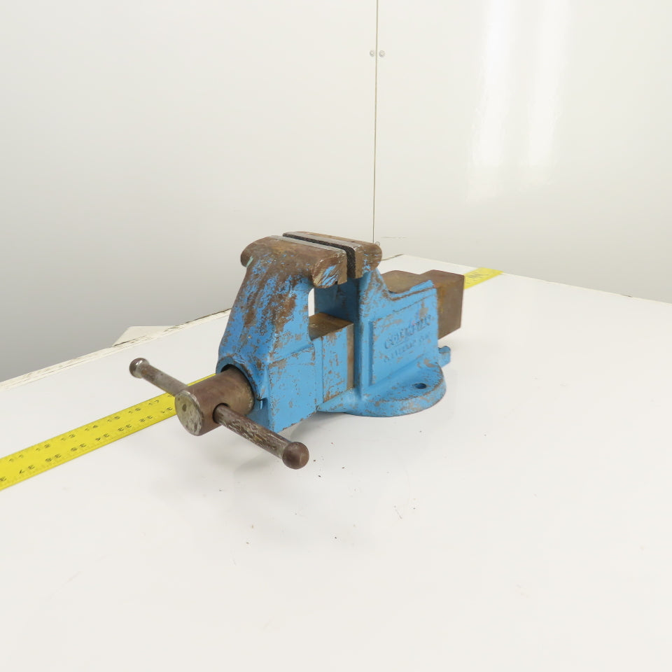 Columbian 4" Steel Jaw Stationary Machinist Bench Vise 5-3/4" Open USA Made