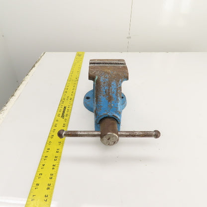 Columbian 4" Steel Jaw Stationary Machinist Bench Vise 5-3/4" Open USA Made