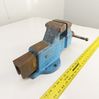 Columbian 4" Steel Jaw Stationary Machinist Bench Vise 5-3/4" Open USA Made