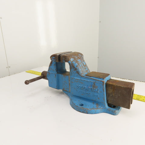 Columbian 4" Steel Jaw Stationary Machinist Bench Vise 5-3/4" Open USA Made