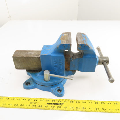 Morgan 4" Jaws x 8" Open Heavy Duty Swivel Base Bench Vise USA Made