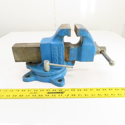 Morgan 4" Jaws x 8" Open Heavy Duty Swivel Base Bench Vise USA Made
