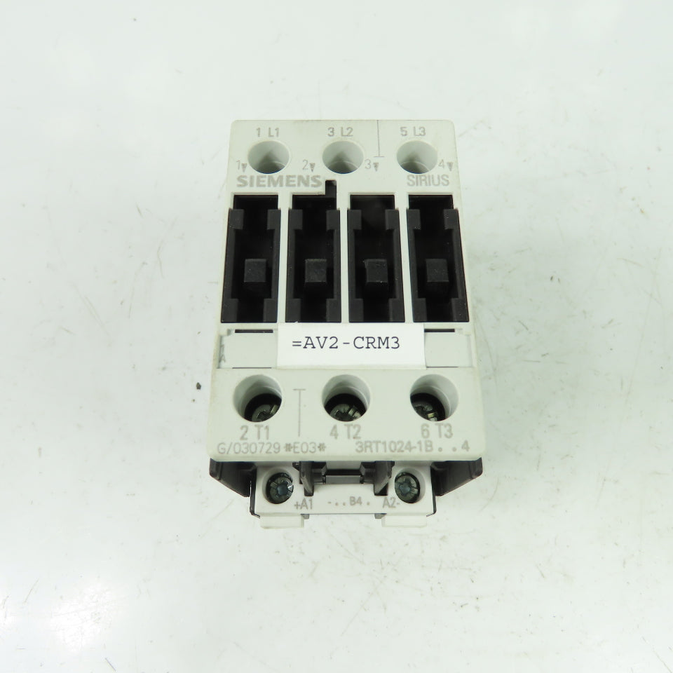 Siemens 3RT1024-1B..4 Sirius 10HP 3Ph 600VAC Motor Starter Contactor 24VDC Coil