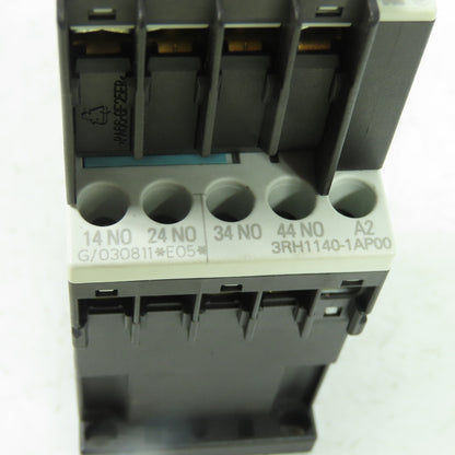 Siemens 3RT1140-1AP00 Sirius 10A 600VAC Contactor W/ 3RH1911-1GA22