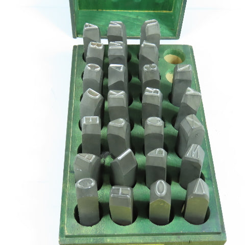 Mecco Hevi-Bevl A To Z Heavy Duty Steel Hand Marking Stamps Punch Complete