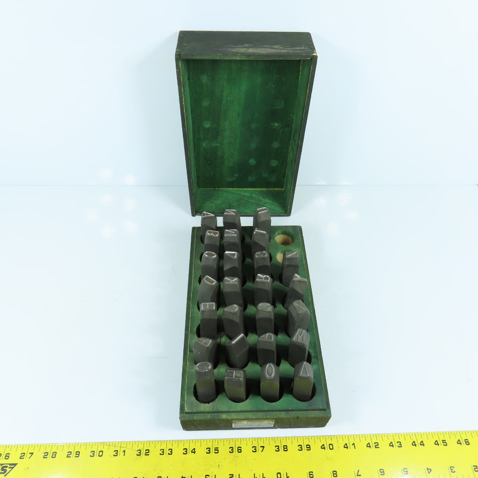 Mecco Hevi-Bevl A To Z Heavy Duty Steel Hand Marking Stamps Punch Complete