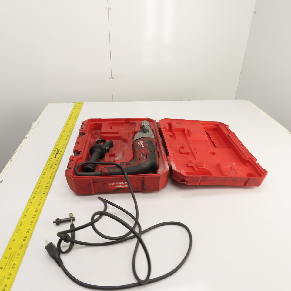 Milwaukee 5380-21 1/2" Corded Hammer Drill Kit 120V 1PH 0-1500/3500RPM W/ Case
