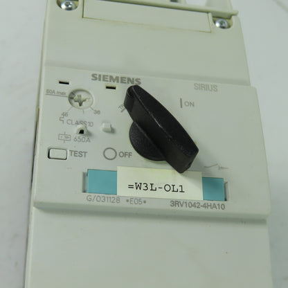 Siemens 3RV1042-4HA10 Circuit Breaker Starter Protector 600V 36-50A 3Ph 50HP