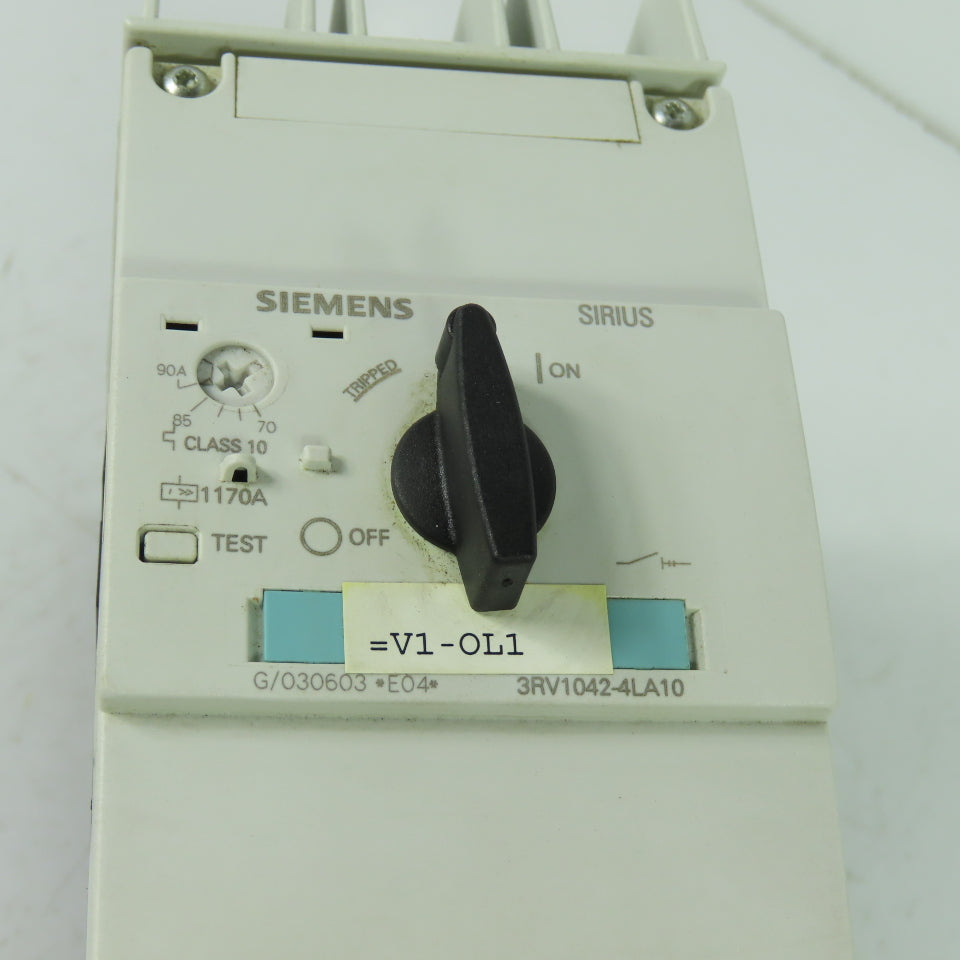 Siemens 3RV1042-4LA10 Motor Protection Circuit Breaker 600V 70-90A 3Ph 100HP