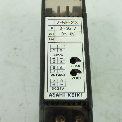 Asahi Keiki TZ-5F-23 Isolator Transmitter Terminal 0-50mV In 0-10V Out