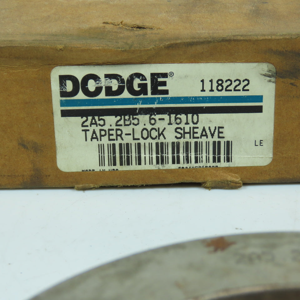 Dodge 118222 2A5.2B5.6-1610 Taper Lock 2-Groove Pulley V-Belt Sheave B Section