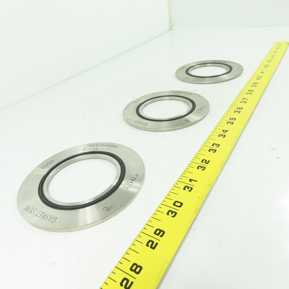 316 SS Viton Gasket Seal 2 19 92 No. 150 2 19 92 Lot Of 3